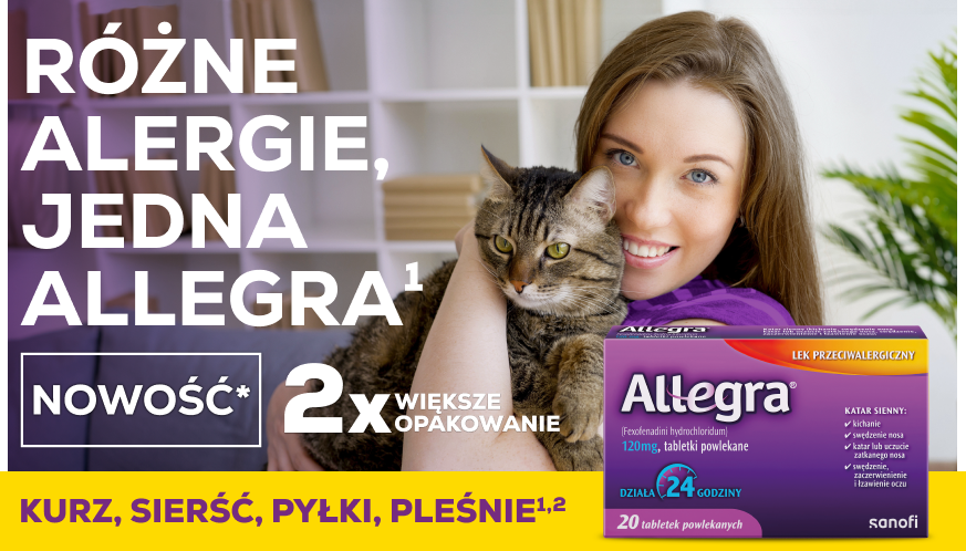 Allegra tabletki na alergię duże opakowanie dostępne w aptekach Melissa