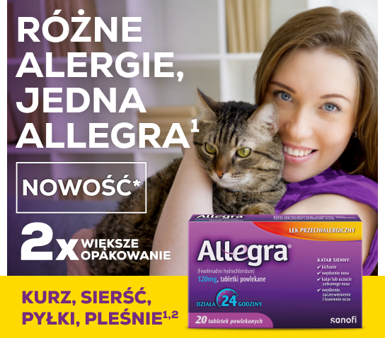 Allegra tabletki na alergię duże opakowanie dostępne w aptekach Melissa