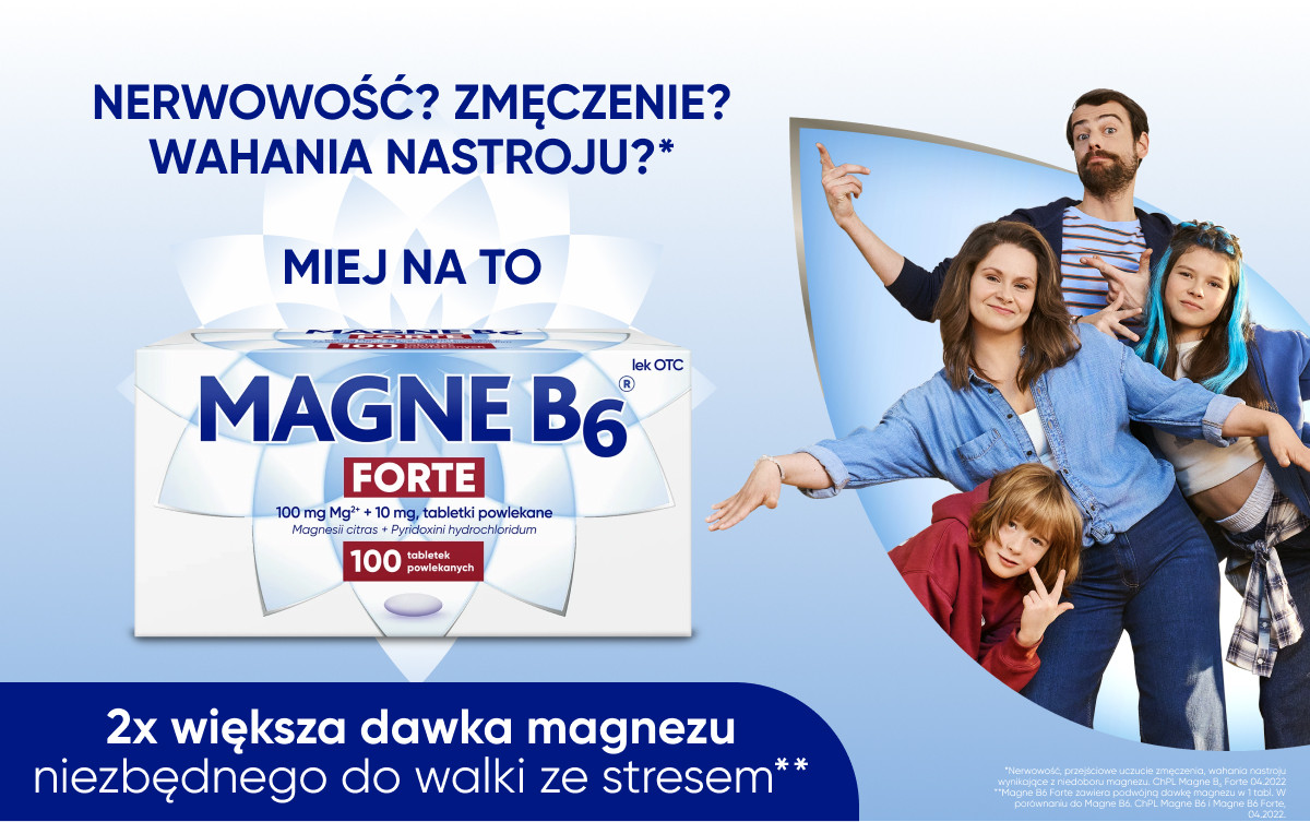 Magne B6 Forte dostępny bez recepty w aptece Melissa łagodzi stres i nerwowość