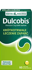 Dulcobis 60 tabletek – skuteczny lek na zaparcia dla dorosłych i dzieci do kupienia w aptece Melissa.