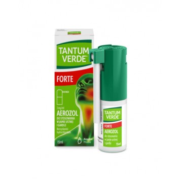 Tantum Verde Forte, 3 mg/ml, aerozol do stosowania w jamie ustnej i gardle, 15 ml