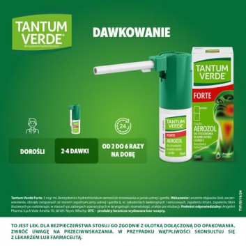 Tantum Verde Forte, 3 mg/ml, aerozol do stosowania w jamie ustnej i gardle, 15 ml - obrazek 5