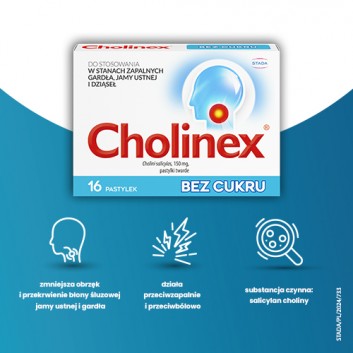 CHOLINEX SUGARFREE - 16 past. do ssania - obrazek 2