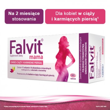 FALVIT MAMA Dla kobiet w ciąży i karmiących, 60 tabletek - obrazek 2