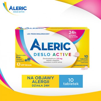 ALERIC DESLO ACTIVE 2,5 mg, 10 tabl. Pomoc w alergii. - obrazek 2