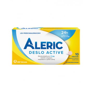 ALERIC DESLO ACTIVE 5mg, 10 tabl. preparat przeciwalergiczny, cena, opinie, właściwości 