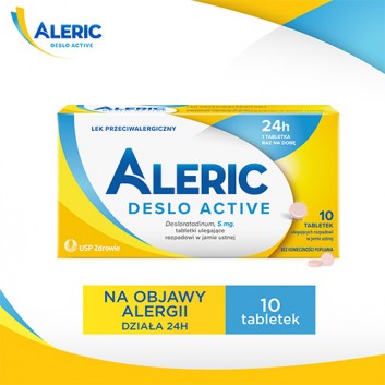 ALERIC DESLO ACTIVE 5mg, 10 tabl. preparat przeciwalergiczny, cena, opinie, właściwości  - obrazek 2