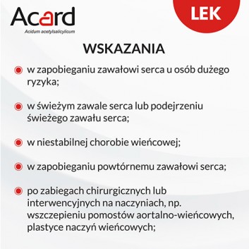 ACARD 75 mg, na układ krążenia, 60 tabletek - obrazek 3