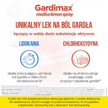 GARDIMAX MEDICA LEMON SPRAY Aerozol do stosowania w jamie ustnej  - 30 ml - obrazek 4