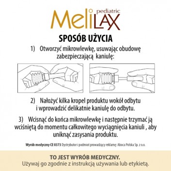 MELILAX PEDIATRIC Mikrowlewka z promelaxin dla dzieci i niemowląt - 6 szt. - obrazek 4