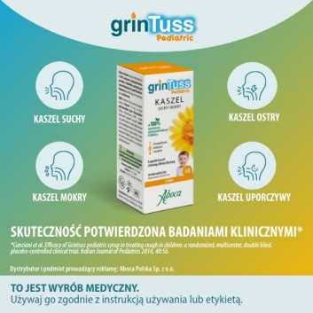 GRINTUSS PEDIATRIC Syrop dla dzieci na kaszel suchy i mokry, 128 g - obrazek 2