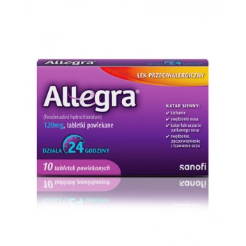 ALLEGRA 120 mg, na alergię i katar sienny 10 tabletek