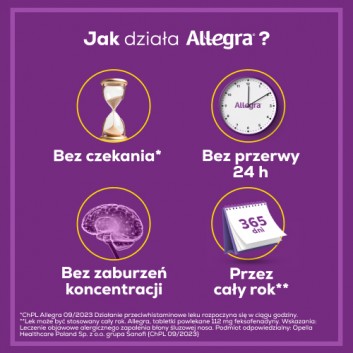 ALLEGRA 120 mg, na alergię i katar sienny 10 tabletek - obrazek 5