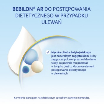 Bebilon AR, żywność specjalnego przeznaczenia medycznego dla niemowląt od urodzenia, 400 g - obrazek 3