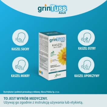 ABOCA Grintuss Adult Syrop - 128 g. Na suchy i mokry kaszel u dzieci od 12. r. ż. i dorosłych. - obrazek 2