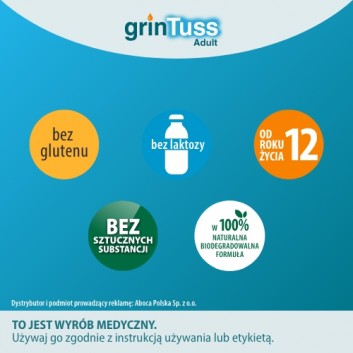 ABOCA Grintuss Adult Syrop - 128 g. Na suchy i mokry kaszel u dzieci od 12. r. ż. i dorosłych. - obrazek 4