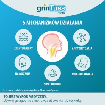 ABOCA Grintuss Adult Syrop - 128 g. Na suchy i mokry kaszel u dzieci od 12. r. ż. i dorosłych. - obrazek 5