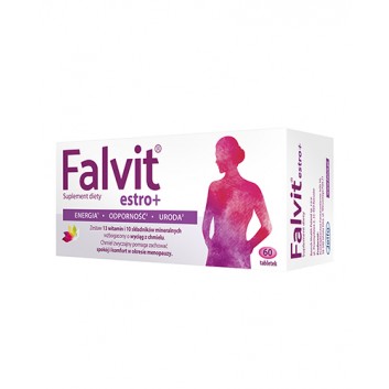 FALVIT Estro+ - 60 tabl. - uspakaja i łagodzi objawy menopauzy - cena, opinie, dawkowanie