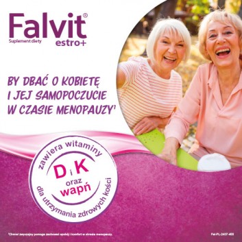 FALVIT Estro+ - 60 tabl. - uspakaja i łagodzi objawy menopauzy - cena, opinie, dawkowanie - obrazek 3