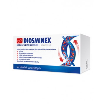 DIOSMINEX 500 mg, na żylaki, 60 tabletek