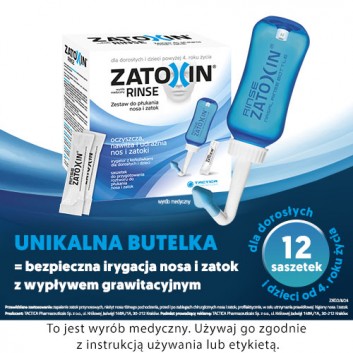 ZATOXIN RINSE Zestaw do płukania nosa i zatok - 1 irygator + 12 sasz. - obrazek 2