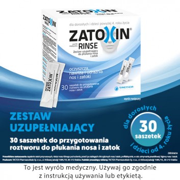 ZATOXIN RINSE Zestaw uzupełniający do płukania nosa i zatok - 30 sasz. - obrazek 2