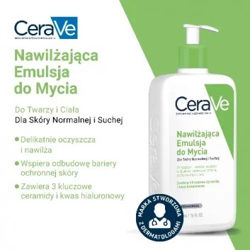 CeraVe, nawilżająca emulsja do mycia dla skóry normalnej i suchej, 236 ml - obrazek 2