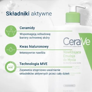 CeraVe, nawilżająca emulsja do mycia dla skóry normalnej i suchej, 236 ml - obrazek 4