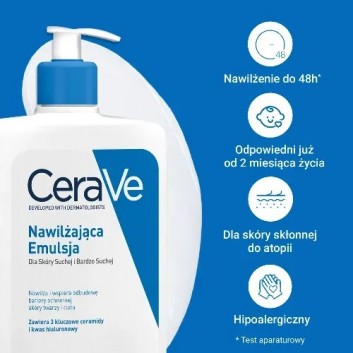 CeraVe nawilżająca emulsja do twarzy i ciała dla skóry suchej i bardzo suchej, 473 ml - obrazek 3