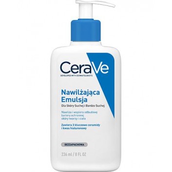 CERAVE, nawilżająca emulsja do twarzy i ciała do skóry suchej i bardzo suchej, 236 ml