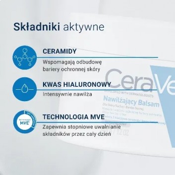 CeraVe, nawilżający balsam z ceramidami do skóry suchej i bardzo suchej, 340 g - obrazek 4