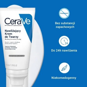 CeraVe, nawilżający krem do twarzy dla skóry normalnej i suchej, 52 ml - obrazek 3