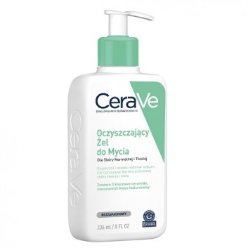 CeraVe, oczyszczający żel do mycia z ceramidami dla skóry normalnej i tłustej, 236 ml