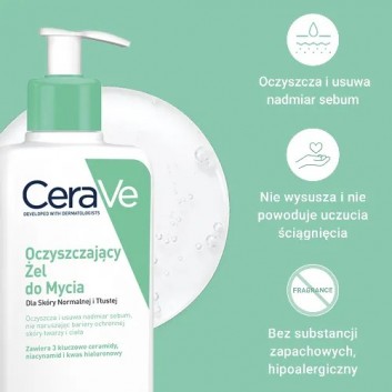 CeraVe, oczyszczający żel do mycia z ceramidami dla skóry normalnej i tłustej, 236 ml - obrazek 3