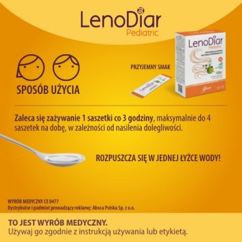 ABOCA Lenodiar Pediatric - 12 sasz. Na biegunkę u dzieci od 1. roku życia. - obrazek 4