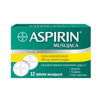 Aspirin Musująca (Ultra fast), na przeziębienie i grypę, 12 tabletek musujących