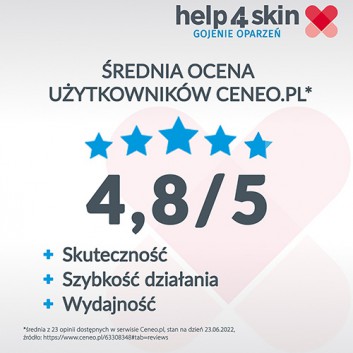 HELP4SKIN GOJENIE OPARZEŃ Żel hydrokoloidowy przyspieszający gojenie, 75 g - obrazek 6