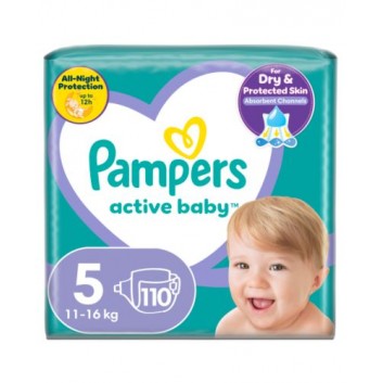 Pampers Pieluchy Active Baby rozmiar 5, 110 sztuk pieluszek - cena, opinie, właściwości