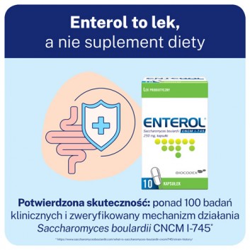 ENTEROL 250 mg, 10 kaps., przeciw biegunce, cena, opinie, wskazania - obrazek 5