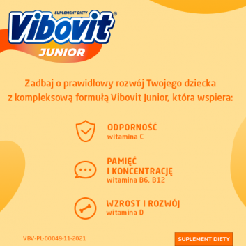 VIBOVIT JUNIOR Pomarańczowy - 14 sasz. Witaminy dla dzieci od 4 do 12 lat. - obrazek 2