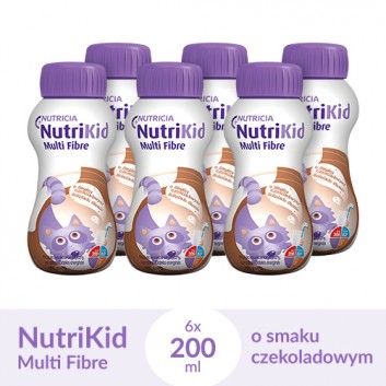 NUTRIKID MULTI FIBRE Smak czekoladowy, 6 x 200 ml