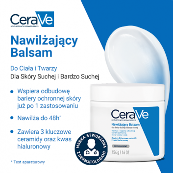 CeraVe, nawilżający balsam z ceramidami do skóry suchej i bardzo suchej, 454 g - obrazek 2