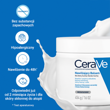 CeraVe, nawilżający balsam z ceramidami do skóry suchej i bardzo suchej, 454 g - obrazek 3