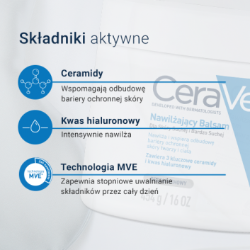 CeraVe, nawilżający balsam z ceramidami do skóry suchej i bardzo suchej, 454 g - obrazek 4