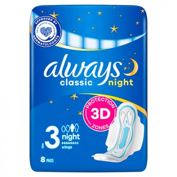 ALWAYS CLASSIC Podpaski ze skrzydełkami Night, 8 sztuk - obrazek 6