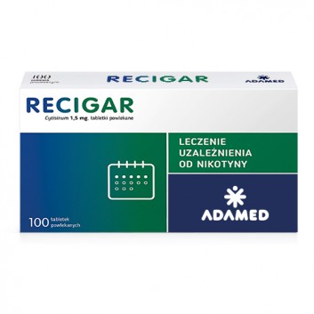 Recigar 1,5 mg, 100 tabletek, pomaga rzucić palenie i uzależnienie od nikotyny