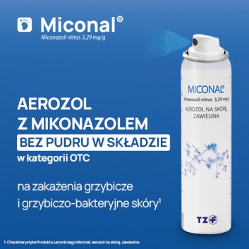 MICONAL Aerozol na skórę 3,29 mg/g - 39,5 ml - grzybicze zakażenia skóry - cena, opinie, wskazania - obrazek 3