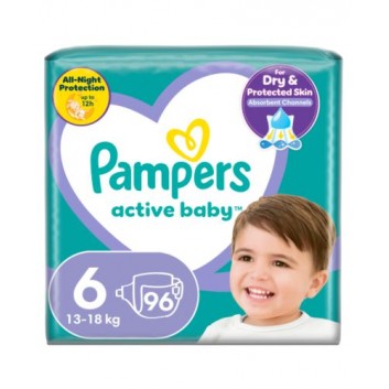 Pampers Pieluchy Active Baby rozmiar 6, 96 sztuk pieluszek - cena, opinie, właściwości