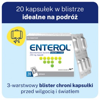 ENTEROL 250 mg - 20 kaps. - preparat przeciw biegunce - cena, opinie, wskazania - obrazek 5