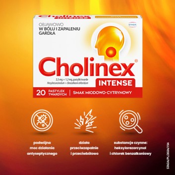 CHOLINEX INTENSE Honey & Lemon - 20 past. do ssania - obrazek 2